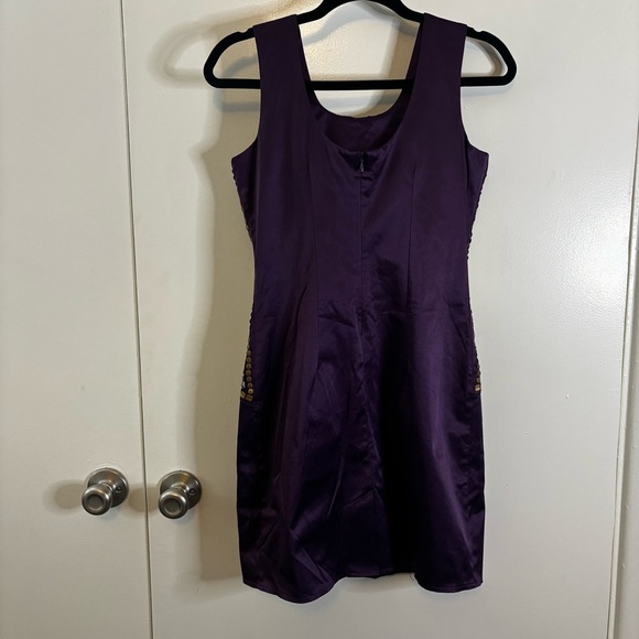 AD LIB Purple Satin Sheath Dress - Picture 3 of 8